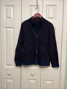 Robert Graham Men's Dark Navy striped Full-Zip Jacket